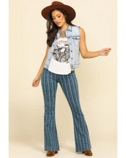 Stetson Women's Light Denim Horseshoe Vest -Stetson 2000295407 400 P6