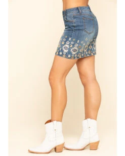 Stetson Women's Denim Southwestern Embroidered Mini Skirt -Stetson 2000295457 400 P3