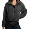 Stetson Women's Charcoal Fuzzy Fleece Jacket 1 Stetson Women's Charcoal Fuzzy Fleece Jacket -Stetson 2000326081 022 P1