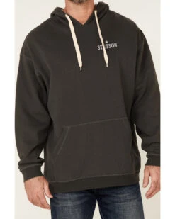 Stetson Men's Gray Vintage Logo Back Graphic Hooded Sweatshirt -Stetson 2000354142 020 P3