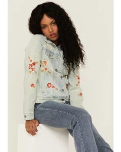 Stetson Women's Embroidered Floral Denim Jacket -Stetson 2000358885 400 P1