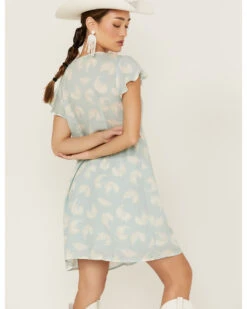 Stetson Women's Feather Print Button-Front Dress -Stetson 2000358889 400 P3