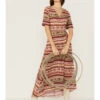 Stetson Women's Southwestern Sunset Serape Print Wrap Dress 2 Stetson Women's Southwestern Sunset Serape Print Wrap Dress -Stetson 2000358892 900 P1