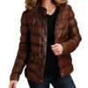 Stetson Women's Antique Snap-Front Quilted Leather Jacket -Stetson 2000360057 200 P1
