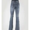 Stetson Women's 921 Medium Wash High Rise Plain Pocket Flare Jean -Stetson 2000360065 400 P3