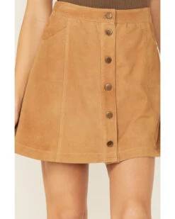 Stetson Women's Lamb Suede Button Down Mini Skirt -Stetson 2000366754 280 P2