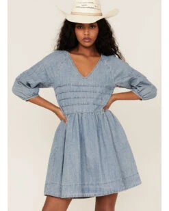 Stetson Women's Denim Pleat Top Dress -Stetson 2000366896 400 P1