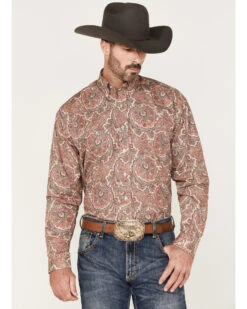 Stetson Men's Paisley Print Long Sleeve Button Down Western Shirt -Stetson 2000370662 600 P1