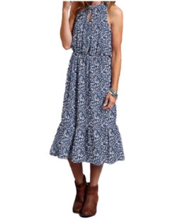 Stetson 25 Stetson Women's Floral Sleeveless Midi Dress