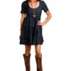 Stetson Women's Dark Wash Short Sleeve Denim Mini Dress -Stetson 2000390797 416 P1