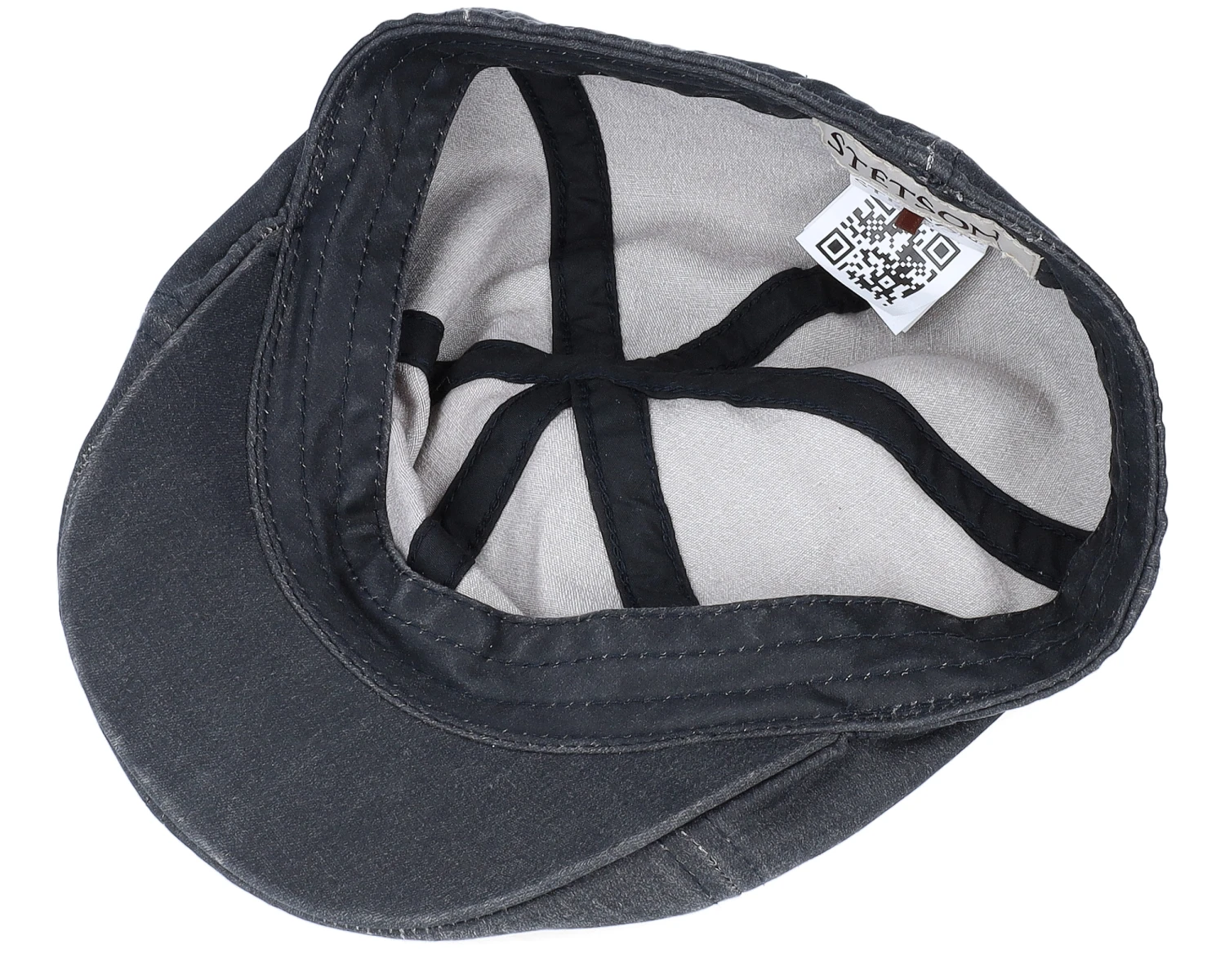 Level Co/Pe Black Flat Cap - Stetson 6 Level Co/Pe Black Flat Cap - Stetson - Image 4