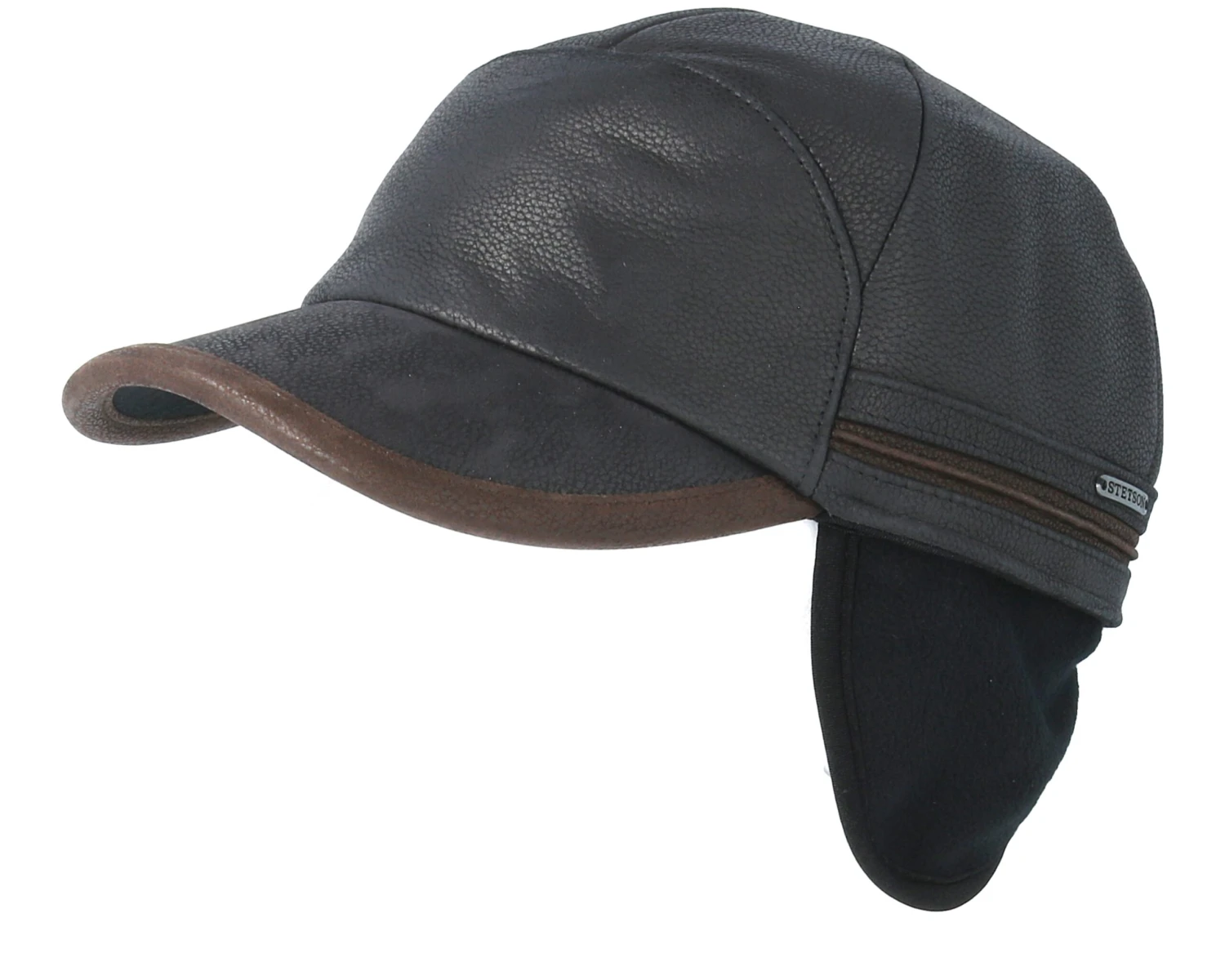 Baseball Cap Cow Hide Brown Ear Flap - Stetson 7 Baseball Cap Cow Hide Brown Ear Flap - Stetson - Image 5