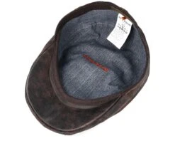 Ivy Cap Pigskin Dark Brown Flat Cap - Stetson -Stetson 4043898395908 4