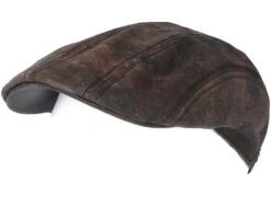 Ivy Cap Pigskin Dark Brown Flat Cap - Stetson -Stetson 4043898395908 5