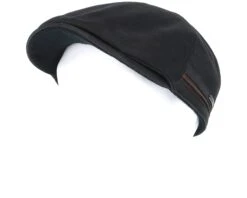 Duck Cap Cowhide Black Flat Cap - Stetson -Stetson 4043898396462 4