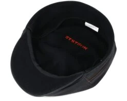 Duck Cap Cowhide Black Flat Cap - Stetson -Stetson 4043898396462 6