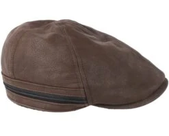 Duck Cap Cowhide Dark Brown Flat Cap - Stetson -Stetson 4043898396547 3