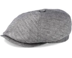 6-Panel Linen Fischgrat Grey Flat Cap - Stetson