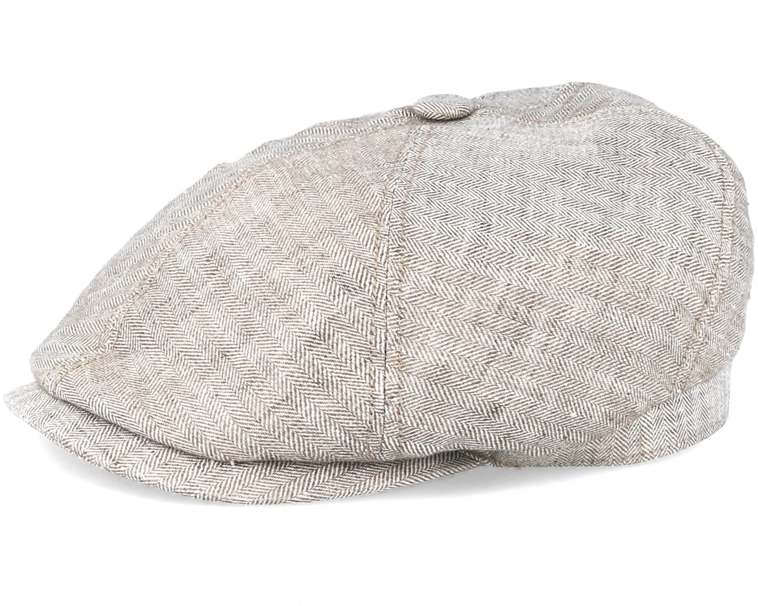 6-Panel Linen Fischgrat Beige Flat Cap - Stetson 3 6-Panel Linen Fischgrat Beige Flat Cap - Stetson