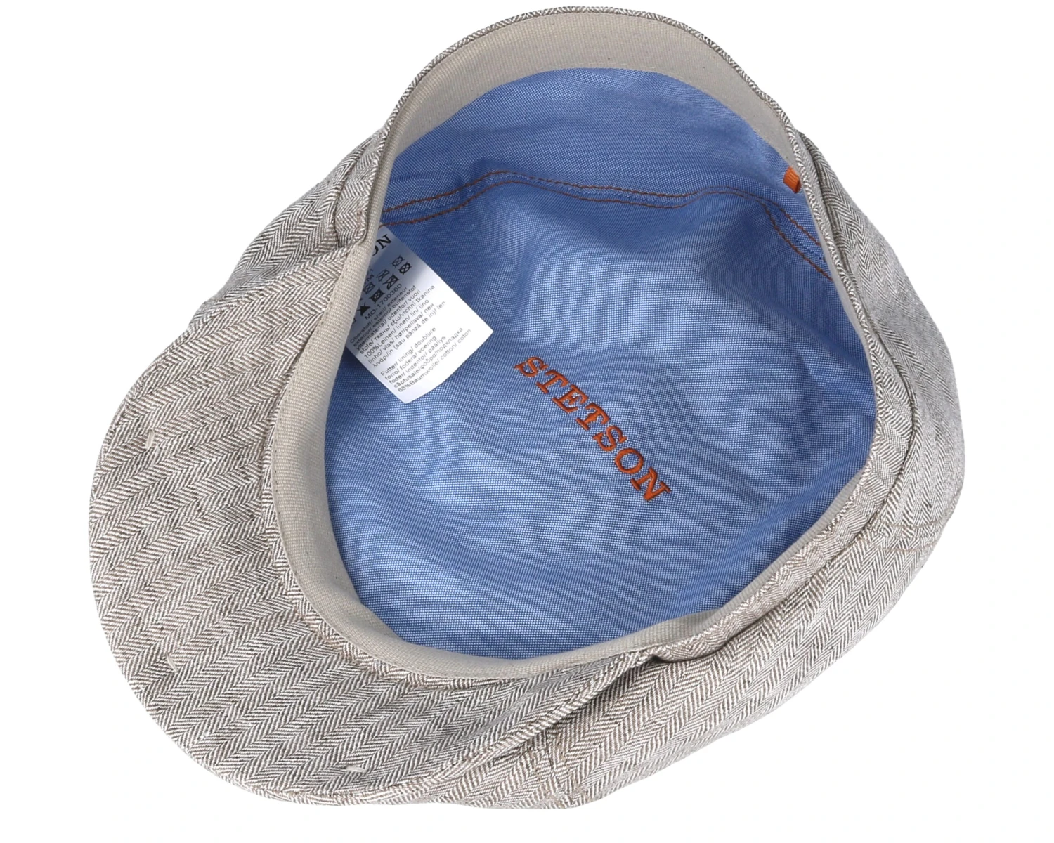 6-Panel Linen Fischgrat Beige Flat Cap - Stetson 6 6-Panel Linen Fischgrat Beige Flat Cap - Stetson - Image 4