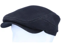 Driver Cap Linen 1 Black Flat Cap - Stetson -Stetson 4043898562331 5