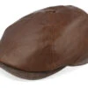 6-panel Cap Goat/Pigskin Brown Flat Cap - Stetson -Stetson 4043898581318 1