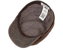 6-panel Cap Goat/Pigskin Brown Flat Cap - Stetson -Stetson 4043898581318 4