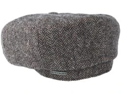 Hatteras Woolrich Herringbone Black/Grey Flat Cap - Stetson -Stetson 4043898635349 2