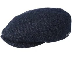 Driver Wool Navy Flat Cap - Stetson