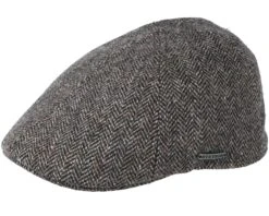 Texas Woolrich Herringbone Brown Flat Cap - Stetson