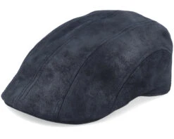 Ivy Cap Pigskin Black Flat Cap - Stetson