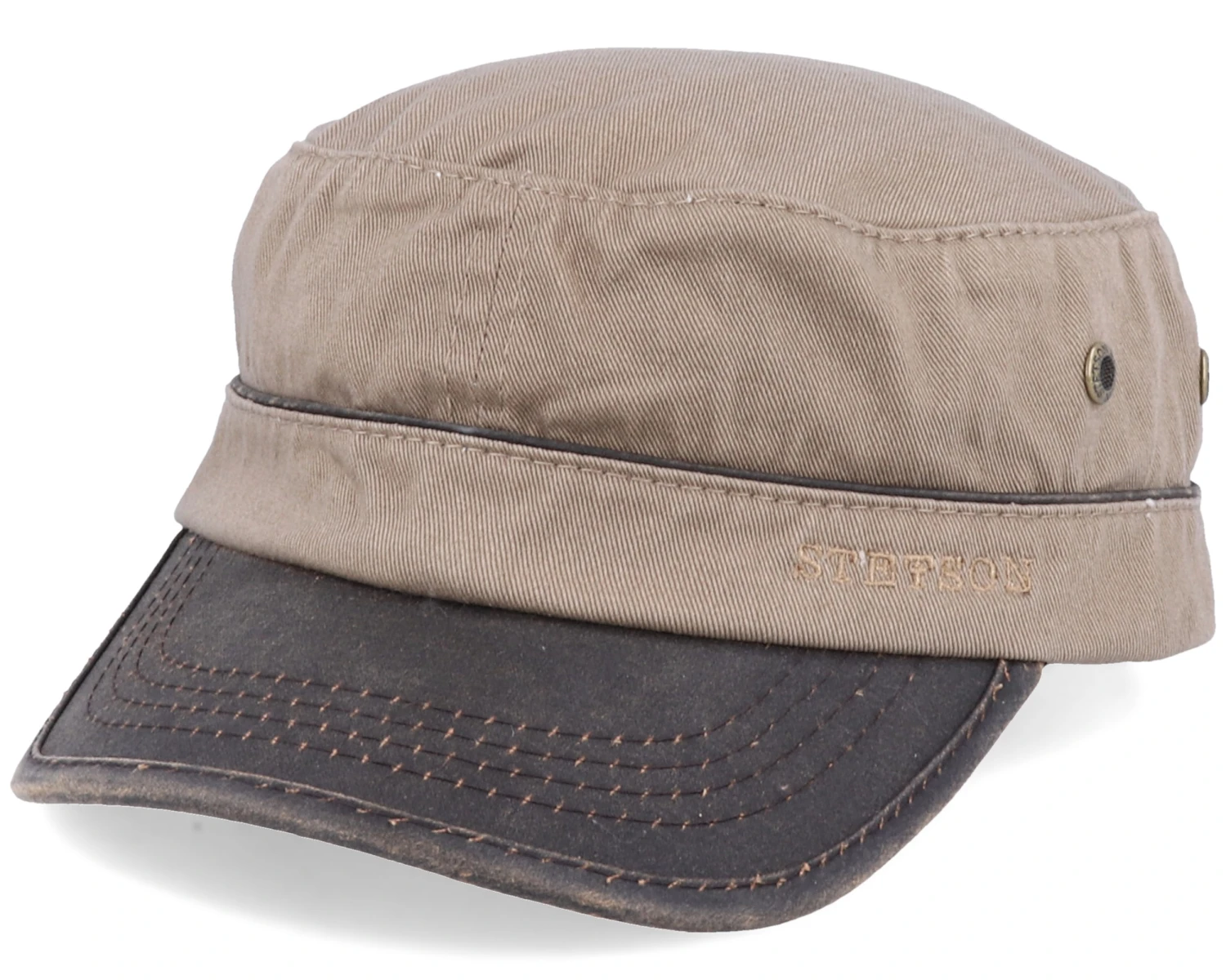 Cap Cotton Khaki/Brown Army - Stetson 3 Cap Cotton Khaki/Brown Army - Stetson