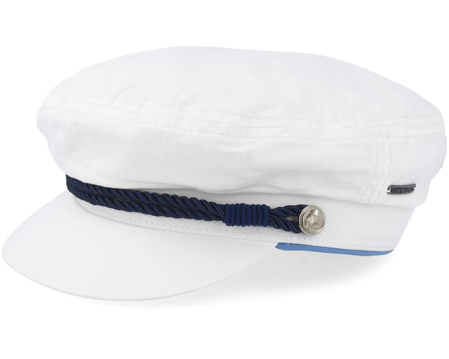 Riders Cap Dyed Cotton White Flat Cap - Stetson 3 Riders Cap Dyed Cotton White Flat Cap - Stetson