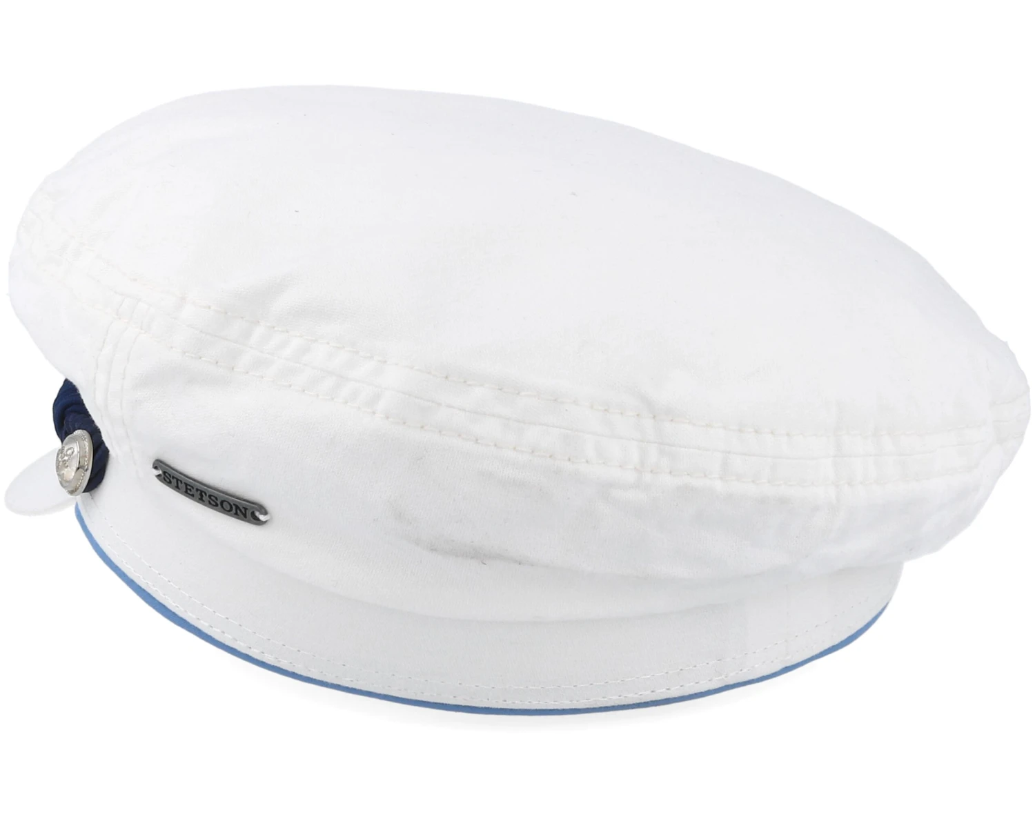 Riders Cap Dyed Cotton White Flat Cap - Stetson 4 Riders Cap Dyed Cotton White Flat Cap - Stetson - Image 2