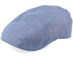 Ivy Linen Blue Flat Cap - Stetson