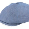 6-Panel Cap Fischgrat Navy Linen Flat Cap - Stetson -Stetson 4043898944564 1