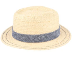 Traveller Raffia Beige/Denim Straw Hat - Stetson -Stetson 4043898978965 3
