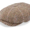 Hatteras Virgin Wool Herringbone Brown Flat Cap - Stetson -Stetson 4063633017896 1