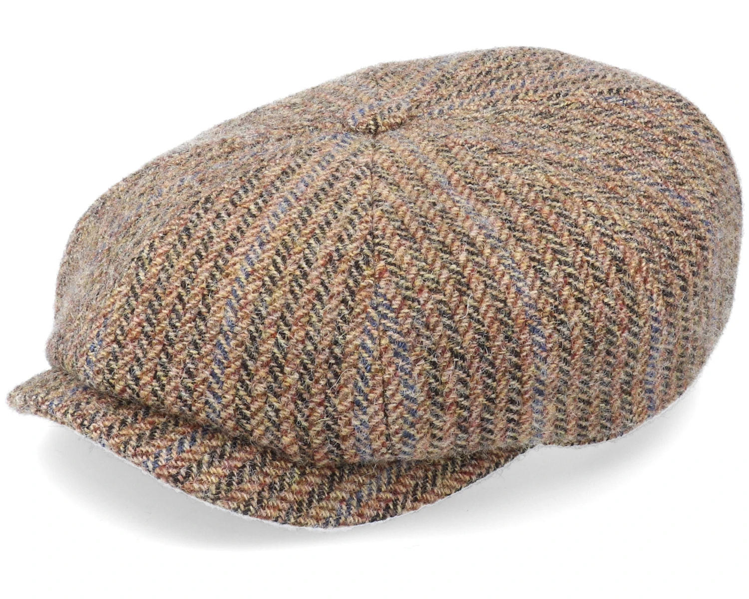 Hatteras Virgin Wool Herringbone Brown Flat Cap - Stetson 3 Hatteras Virgin Wool Herringbone Brown Flat Cap - Stetson