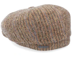 Hatteras Virgin Wool Herringbone Brown Flat Cap - Stetson 8 Hatteras Virgin Wool Herringbone Brown Flat Cap - Stetson -Stetson 4063633017896 2