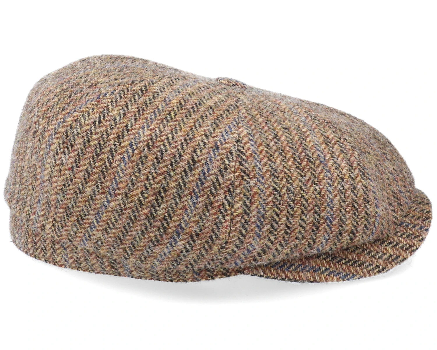 Hatteras Virgin Wool Herringbone Brown Flat Cap - Stetson 5 Hatteras Virgin Wool Herringbone Brown Flat Cap - Stetson - Image 3