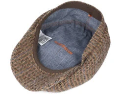 Hatteras Virgin Wool Herringbone Brown Flat Cap - Stetson 10 Hatteras Virgin Wool Herringbone Brown Flat Cap - Stetson -Stetson 4063633017896 4