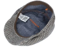 Belfast Driver Cap Virgin Wool Herringbone Flat Cap - Stetson -Stetson 4063633018053 4