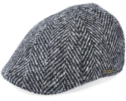 Texas Duck Shape Texas Herringbone Black/Grey Flat Cap - Stetson