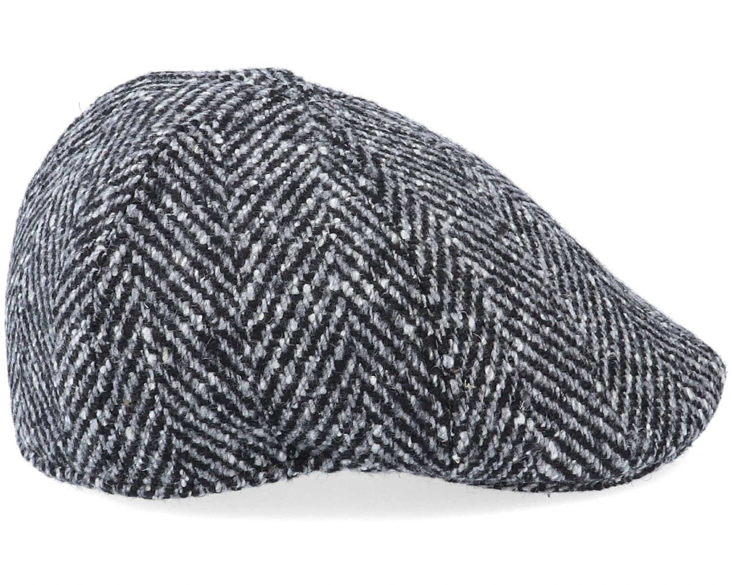 Texas Duck Shape Texas Herringbone Black/Grey Flat Cap - Stetson 5 Texas Duck Shape Texas Herringbone Black/Grey Flat Cap - Stetson - Image 3