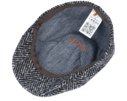 Texas Duck Shape Texas Herringbone Black/Grey Flat Cap - Stetson 10 Texas Duck Shape Texas Herringbone Black/Grey Flat Cap - Stetson -Stetson 4063633019517 4