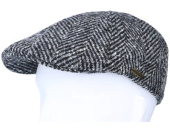 Texas Duck Shape Texas Herringbone Black/Grey Flat Cap - Stetson 11 Texas Duck Shape Texas Herringbone Black/Grey Flat Cap - Stetson -Stetson 4063633019517 5