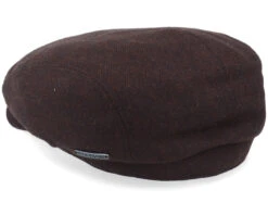Driver Cap Virgin Wool/Cashmere Dark Brown Flat Cap - Stetson -Stetson 4063633029356 2