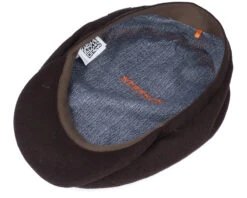 Driver Cap Virgin Wool/Cashmere Dark Brown Flat Cap - Stetson -Stetson 4063633029356 4