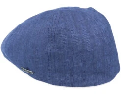 Duck Cap Cotton/Linen Blue Flat Cap - Stetson -Stetson 4063633037788 2